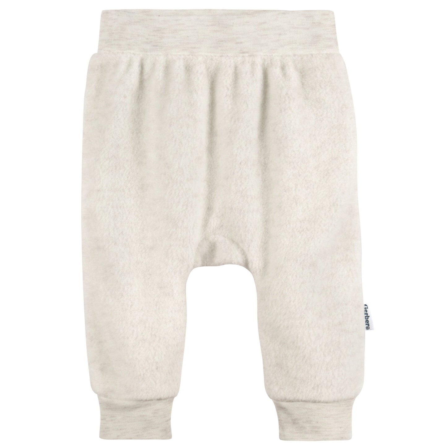 4-Pack Baby Neutral Oatmeal Heather and Stripes Fleece Pants